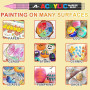 Laconile 72 Couleurs Feutre Acrylique, Stylos Acryliques à Pointe Pinceau pour le Coloriage Adulte ，Acrylic Paint Markers pour C