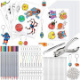 Frasheng 204 Pièces Plastique Fou, Kit de Feuille rétractable, Magique Kit Pour Enfant, Incluent A5 10 Plastique Fou Transparent