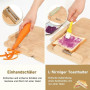 TYYIHUA Planche à découper à une main, planche à découper adaptée avec éplucheur, butées à pain et picots en acier, planches à d