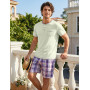 Uniexcosm Pyjama À Carreaux Homme Pantalon De Pyjama À Carreaux Pyjama D'Été Doux Ensemble De Deux Pièces pour Homme