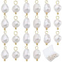 SUNNYCLUE 1 boîte de 30 Breloques en Perles d'eau Douce en Vrac Petites Perles Blanches Naturelles avec Boucles en Acier Inoxyda