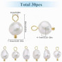 SUNNYCLUE 1 boîte de 30 Breloques en Perles d'eau Douce en Vrac Petites Perles Blanches Naturelles avec Boucles en Acier Inoxyda