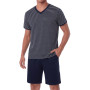 Bresdk Pyjama Homme Court Ensembles de Pyjamas Coton Été Vêtements De Détente Deux Pièces Confortable Doux S-3XL