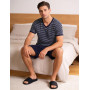 Bresdk Pyjama Homme Court Ensembles de Pyjamas Coton Été Vêtements De Détente Deux Pièces Confortable Doux S-3XL