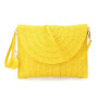 Syrads Sac à main d'embrayage de soirée en paille pour femme Sac à main de plage d'été Sac d'enveloppe tissé en paille