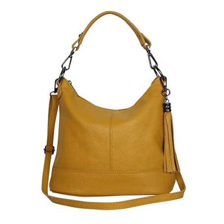 AmbraModa GLX09 Sac à main pour femme en cuir véritable