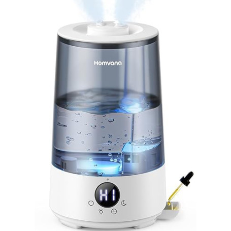 Homvana Humidificateur d'Air bébé, 3.6 L Cool Mist Top-Fill, 16dB Silencieux, 34H Durable Humidificateu Chambre, Plante, BPA Fre