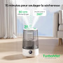 Homvana Humidificateur d'Air bébé, 3.6 L Cool Mist Top-Fill, 16dB Silencieux, 34H Durable Humidificateu Chambre, Plante, BPA Fre