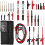 Proster Kit Fils de Test Multimètre 26PCS Professionnel Silicone avec Pointes Interchangeables Or, Aiguilles de Perçage Auto, Cl