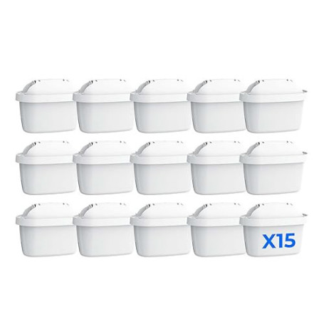 Waterdrop Lot de 15 cartouches filtrantes à eau de rechange pour Maxtra+® Plus, Pro tout-en-1, compatibles avec carafe Brita® Ma