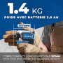 Dong Cheng Visseuse à Chocs 20V sans Balais, 208Nm, Mode Auto-taraudeur, 3200 tr/min, 4300 cps/min, Mandrin 1/4" Hex, 3 Vitesses