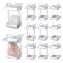 BENECREAT 10 boîte Cadeau en Plastique Transparent avec Couvercle en Papier Argenté Coffrets Cadeaux Rectangulaires avec Ruban e