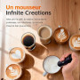 GRIFEMA Mousseur à Lait électrique, Mini Fouet Electrique 13 000 tr/min, Fonctionne à Piles, Milk Frother Ergonomique, Sans BPA,