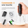 GRIFEMA Mousseur à Lait électrique, Mini Fouet Electrique 13 000 tr/min, Fonctionne à Piles, Milk Frother Ergonomique, Sans BPA,