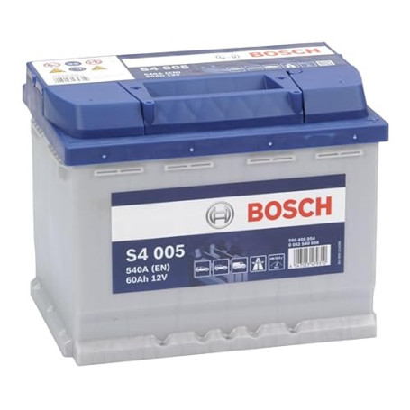 Bosch S4 005 Batterie Auto 60 A/h - 540 A - Batterie 12 V, Plomb-acide pour Véhicules sans Système Start/Stop, Polarité Gauche (