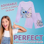 Disney Stitch Ensemble Survêtement Fille et Ado 2 Pièces Sweatshirt à Col Rond et Short Fille avec Poches Loungewear Set Confort