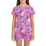 Disney Stitch Ensemble 2 Pièces pour Fille, Pyjama T-Shirt et Short à Imprimé Tropical, Tailles 3 à 8 Ans