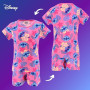 Disney Stitch Ensemble 2 Pièces pour Fille, Pyjama T-Shirt et Short à Imprimé Tropical, Tailles 3 à 8 Ans