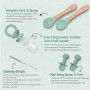O'doe Vaisselle Bebe | Set Repas Bebe 1er Age 15 Pièces – Coffret Repas Bebe avec Bol Silicone à Ventouse, Cuillères, Tasses, Ba