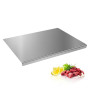Planche a Decouper Inox, Plaque Inox Cuisine en Acier Inoxydable, Protege Plan de Travail Cuisine avec Bord d'arrêt, les Pain et