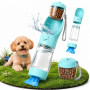 Gourde Chien 3 en 1, Bouteille d’Eau pour Chien 350 ML avec Bol Intégré, Compartiment Friandises 100 g et Sacs à Déjections, Gam