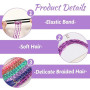 simarro Mèches de cheveux colorées pour filles, 45 cm de cheveux tressés avec élastique, extensions de cheveux pour enfants, orn