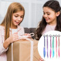 simarro Mèches de cheveux colorées pour filles, 45 cm de cheveux tressés avec élastique, extensions de cheveux pour enfants, orn