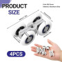 4 PCS Roulette Porte Coulissante Métal, Roulettes Pour Porte Coulissante Douche Avec Roulement À Billes, Glissement Silencieux E