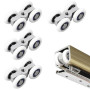 4 PCS Roulette Porte Coulissante Métal, Roulettes Pour Porte Coulissante Douche Avec Roulement À Billes, Glissement Silencieux E