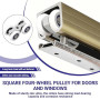 4 PCS Roulette Porte Coulissante Métal, Roulettes Pour Porte Coulissante Douche Avec Roulement À Billes, Glissement Silencieux E