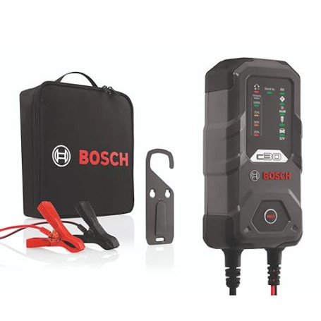 Bosch C30 Chargeur de Batterie de Voiture - 3,8 Ampères avec Fonction de Maintien - pour Batteries 6/12 V Plomb-Acide, EFB, Gel,