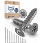 Vis à bois inox A2 V2A H2 Torx TX tête fraisée 90° filetage total 4x25 mm – 100 pcs