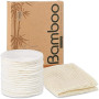 Lot de 20 tampons en coton réutilisables et lavables en bambou avec sac à linge en maille de coton, doux pour adultes et enfants
