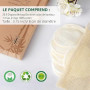 Lot de 20 tampons en coton réutilisables et lavables en bambou avec sac à linge en maille de coton, doux pour adultes et enfants