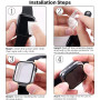 HANKN 6 Pièces Dur Coque pour Apple Watch Series 11 10 46mm Protecteur Films D'écran Verre Trempé, Couverture Complète Antichoc 