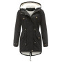 Miaikvs Parka à capuche doublée en polaire pour femme Manteau d'hiver rembourré coupe-vent chaud