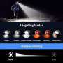 Blukar Lampe Frontale Rechargeable 2 Pack, 2000L Super Lumineux Léger Torche Frontale LED Puissante avec Voyant Rouge,8 Modes d'