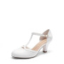 DREAM PAIRS Escarpins Femme Petit Talon à Lanière T, Chaussures Rétro Élégantes et Confortables pour Soirée, Mariage et Occasion