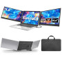 siaviala Ecran Portable 15.6”, 1080P FHD Triple Moniteur Portable pour PC Portables, Ultra-Fin Extension d'écran pour PC Portabl