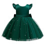 Lito Angels Robe Demoiselle d'honneur Ceremonie Mariage Noël avec Perle pour Enfant Fille, Blanc Vert Bleu Rose | Ceremonie Mari