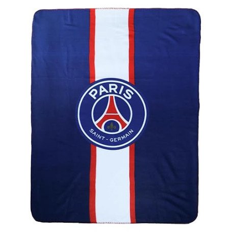 OMYDREAM PSG 2023 Plaid imprimé 110x140 cm Paris-Saint-Germain | Oeko-TEX | Bleu