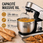 Royal Swiss ® Robot Pâtissier Professionnel 16L XXXXL 2800W, grande capacite - 12 Vitesses + Timer, Bol Inox, Ultra Puissant Pai