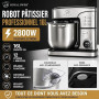Royal Swiss ® Robot Pâtissier Professionnel 16L XXXXL 2800W, grande capacite - 12 Vitesses + Timer, Bol Inox, Ultra Puissant Pai