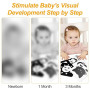 Chiluxendo 20 Pièces Livre Bebe 0-3 Mois, Carte Noir et Blanc Bébé, Carte Contraste Montessori, Jeux d'Éveil Noir et Blanc, Cart