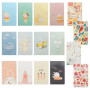 16 Pièces Petit Carnet de Notes de Poche, Bloc Note a7, 10,5 x 7 cm, Couverture Coloré,Animaux de Dessins Animés,Facile à Porter