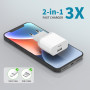 2Pcs Chargeur USB C, Prise Rapide 20W Replacement for iPhone 16 15 14 13 12 11 Pro Max SE XS XR 8 7 6S Plus Mini SE, Pad, Galaxy