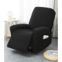 Hearda Housse de Fauteuil Relax Inclinable Electrique, Jacquard Noir Housse pour Canapé Relax, Élastique Housse de Fauteuil Exte