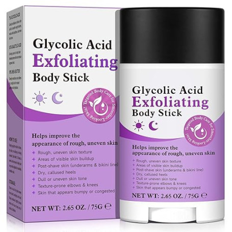 Bâton Exfoliant Pour Le Corps À L'Acide Glycolique 75 G, Avec 7% D'Acide Glycolique + 0,5% D'Acide Salicylique, Aha Et Bha Améli
