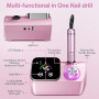 Urbuti Ponceuse pour Ongles Professionnelle 45000 RPM 36 W, Ponceuse Ongles Portable avec Écran LCD & Support et 11 Embouts,Lime