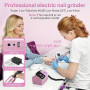 Urbuti Ponceuse pour Ongles Professionnelle 45000 RPM 36 W, Ponceuse Ongles Portable avec Écran LCD & Support et 11 Embouts,Lime